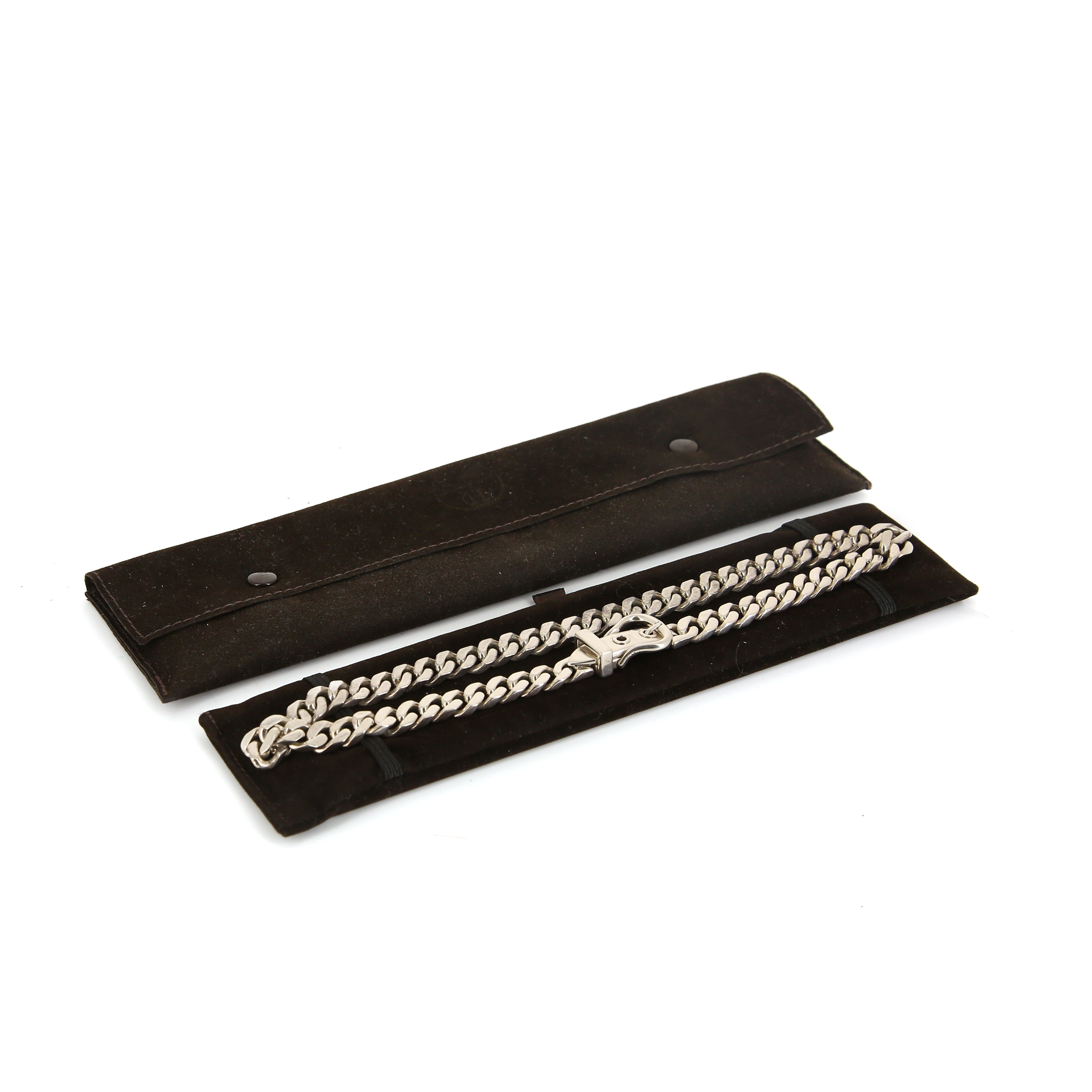 Flexible Hermès Boucle Sellier necklace in silver - Detail D2