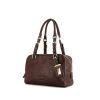 Prada Jacquard handbag in brown grained leather - 00pp thumbnail