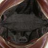 Bolso de mano Prada Jacquard en cuero granulado marrón - Detail D2 thumbnail