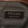 Prada Jacquard handbag in brown grained leather - Detail D3 thumbnail