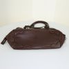 Prada Jacquard handbag in brown grained leather - Detail D4 thumbnail