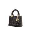 Dior Lady Dior medium model handbag in black patent leather - 00pp thumbnail