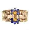 Bracelet Italien des années 50 en or rose,  saphirs bleus et saphirs oranges - 00pp thumbnail