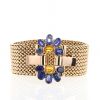 Bracelet Italien des années 50 en or rose,  saphirs bleus et saphirs oranges - 360 thumbnail