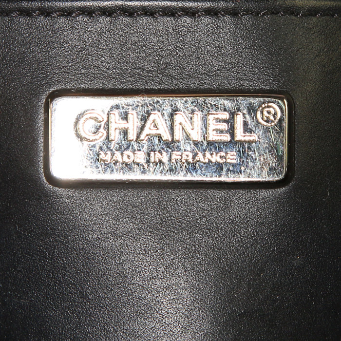 Borsa a tracolla Chanel Mini Timeless in pitone nero - Detail D3