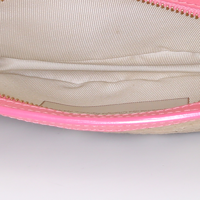 Louis Vuitton Sabbia pouch in beige monogram canvas and pink leather - Detail D2