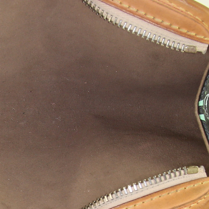 Borsa a tracolla Louis Vuitton Shirley Bag in tela monogram multicolore nera e pelle naturale - Detail D2