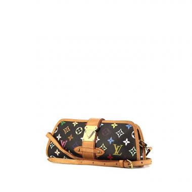 Borsa a tracolla Louis Vuitton Shirley Bag in tela monogram multicolore nera e pelle naturale
