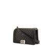 Chanel Boy bag in black quilted grained leather - 00pp thumbnail