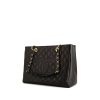 Chanel Shopping GST large model bag worn on the shoulder or carried in the hand in black quilted grained leather - 00pp thumbnail