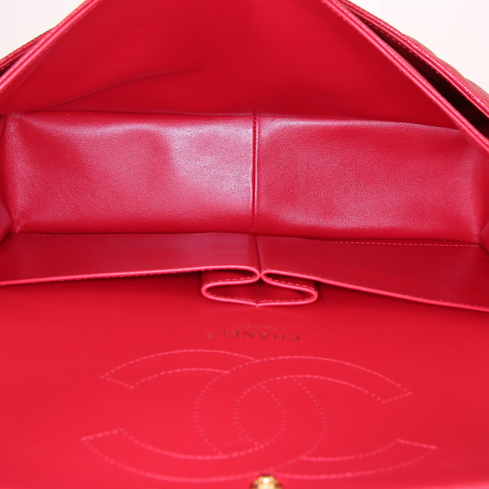 Borsa Chanel Timeless jumbo in pelle trapuntata rossa - Detail D3