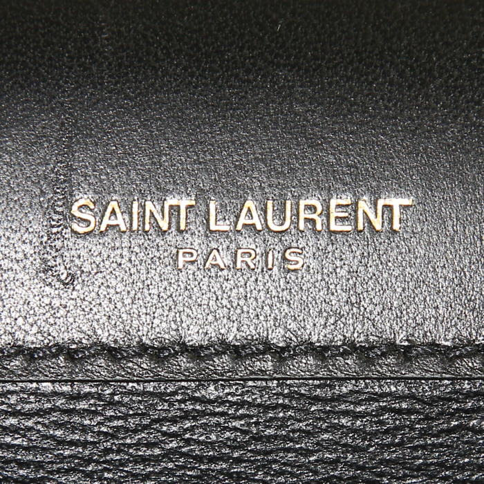 Sac bandoulière Saint Laurent Vicky en cuir matelassé noir - Detail D3
