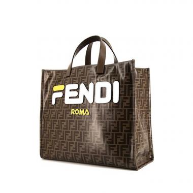 Bolso Cabás Fendi Zucca en lona Monogram marrón y cuero marrón