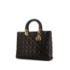 Dior Lady Dior large model handbag in black leather cannage - 00pp thumbnail