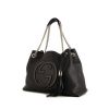 Gucci Soho shopping bag in black grained leather - 00pp thumbnail