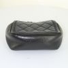 Chanel Mini Timeless shoulder bag in black and grey blue bicolor quilted leather - Detail D4 thumbnail
