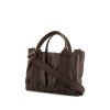 Hermes Caravane shoulder bag in brown Swift leather and brown canvas - 00pp thumbnail