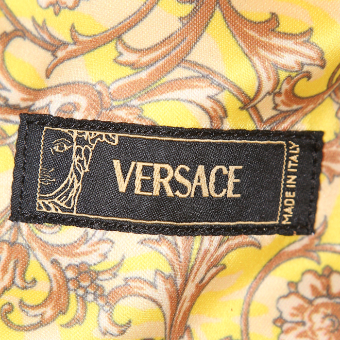 Bolso Versace en ante azul y cuero dorado - Detail D3