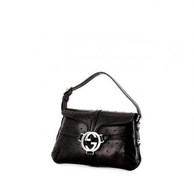 Bolso de mano Gucci Reins en cuero negro