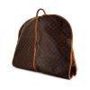 Porta abiti Louis Vuitton in tela monogram cerata marrone e pelle naturale - Detail D1 thumbnail