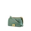 Chanel Boy shoulder bag in green quilted leather - 00pp thumbnail