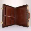 Porta-documentos Louis Vuitton President en lona Monogram marrón y cuero natural - Detail D2 thumbnail