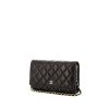 Chanel Wallet on Chain shoulder bag in black quilted grained leather - 00pp thumbnail
