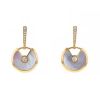 Cartier Amulette earrings in yellow gold,  mother of pearl and diamonds - 00pp thumbnail