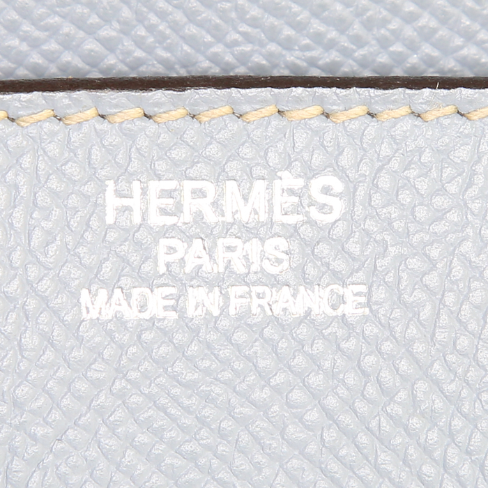 Hermes Birkin 35 cm handbag in blue Celeste epsom leather - Detail D3