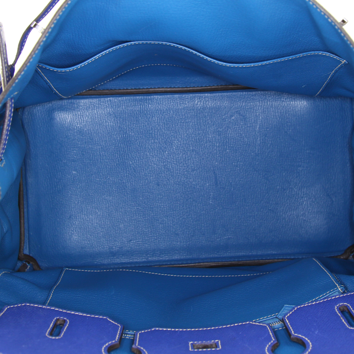 Bolso de mano Hermès en cuero epsom azul eléctrico - Detail D2