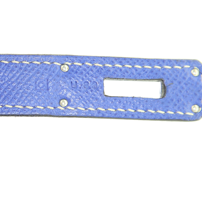 Bolso de mano Hermès en cuero epsom azul eléctrico - Detail D4