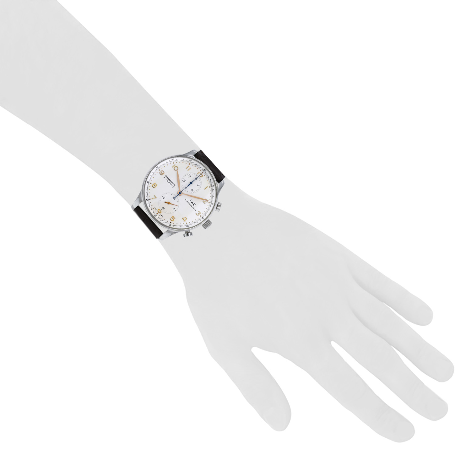 Montre IWC Portuguese-Chronograph en acier Ref :  3714 Vers  2010 - Detail D1