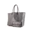 Shopping bag Goyard Saint-Louis modello medio in tela monogram cerata grigia e pelle grigia - 00pp thumbnail
