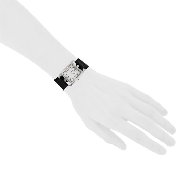 Hermes Cape Cod watch in stainless steel Ref: CC1.210 Circa 2000 - Detail D1