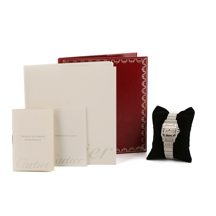 Cartier Santos Galbée watch in stainless steel Ref:  1565 Circa  1998 - Detail D2