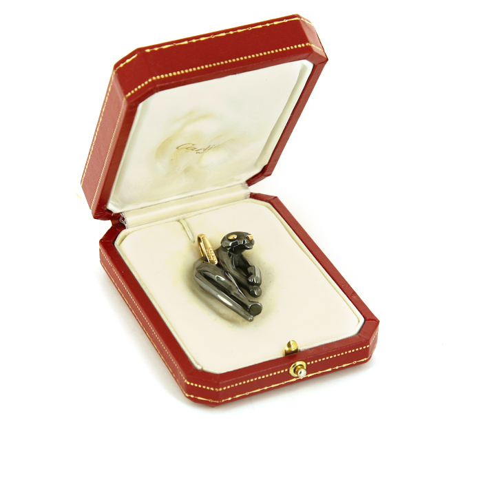 Cartier Panthère 1980's pendant in yellow gold and silver - Detail D2