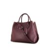 Dior Open Bar shopping bag in burgundy grained leather - 00pp thumbnail