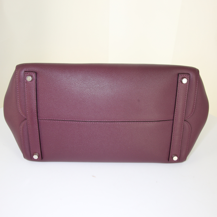 Dior Open Bar shopping bag in burgundy grained leather - Detail D5