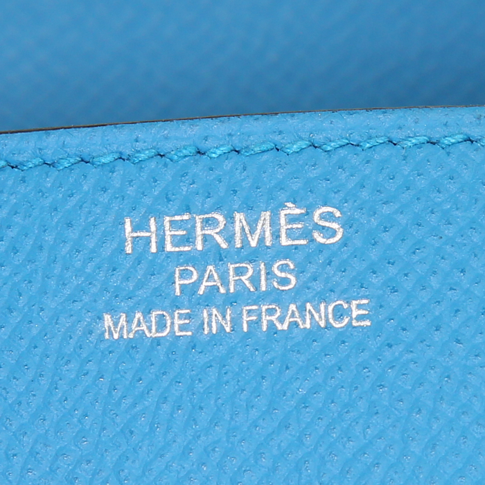 Sac à main Hermes Birkin 35 cm en cuir epsom Bleu Zanzibar - Detail D3