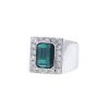 Vintage signet ring in white gold,  diamonds and tourmaline - 00pp thumbnail