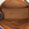 Ralph Lauren Ricky large model handbag in blue canvas and brown leather - Detail D3 thumbnail