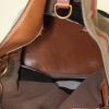 Burberry Ashby shoulder bag in beige, black, white and red canvas and brown leather - Detail D3 thumbnail