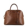 Hermes Bolide handbag in brown ostrich leather - 360 thumbnail