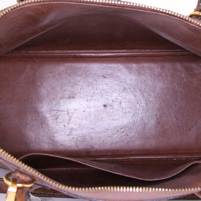 Bolso de mano Hermes Bolide en avestruz marrón - Detail D3