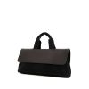 Hermès Valparaiso handbag in black leather and black canvas - 00pp thumbnail