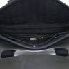 Hermès Valparaiso handbag in black leather and black canvas - Detail D2 thumbnail