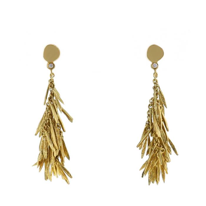 Louis Vuitton Quartz Yellow Gold Tassel Drop Earrings