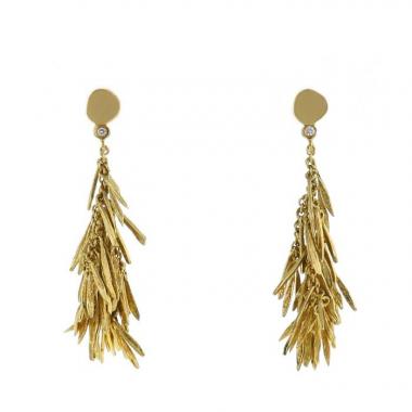 Mobile H. Stern Feathers pendants earrings in yellow gold and diamonds