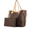 Louis Vuitton Neverfull medium model shopping bag in brown monogram canvas and natural leather - 00pp thumbnail