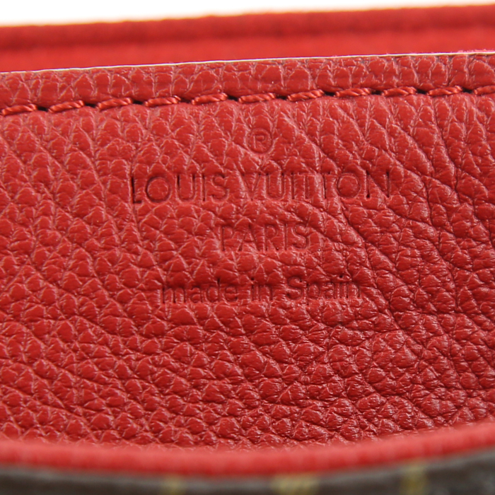 Louis Vuitton Pallas Chain shoulder bag in monogram canvas and red leather - Detail D4